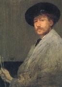 James Abbott McNeil Whistler Arrangement in Grey:Portrait of the Painter Spain oil painting artist